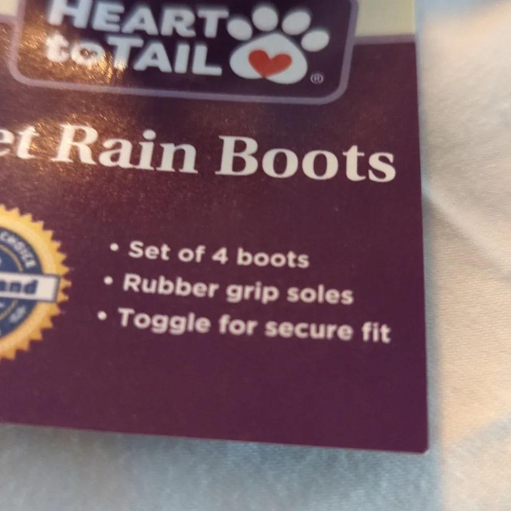 Heart to Tail Pet Rain Boots L. 3 1/4
